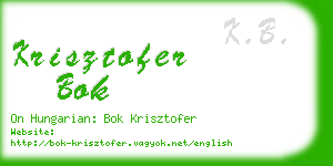 krisztofer bok business card